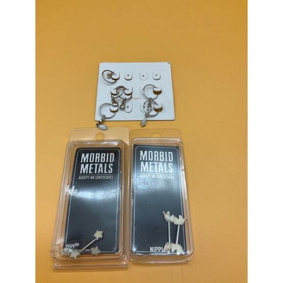 Morbid Metals Unicorn & Opal Star Nipple Rings 14g + Free Bonus Pairs - Picture 1 of 8
